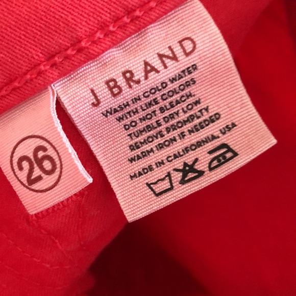 J Brand 811 Mid Rise Skinny Leg Pants in Bright Red Size 26 - Picture 14 of 14